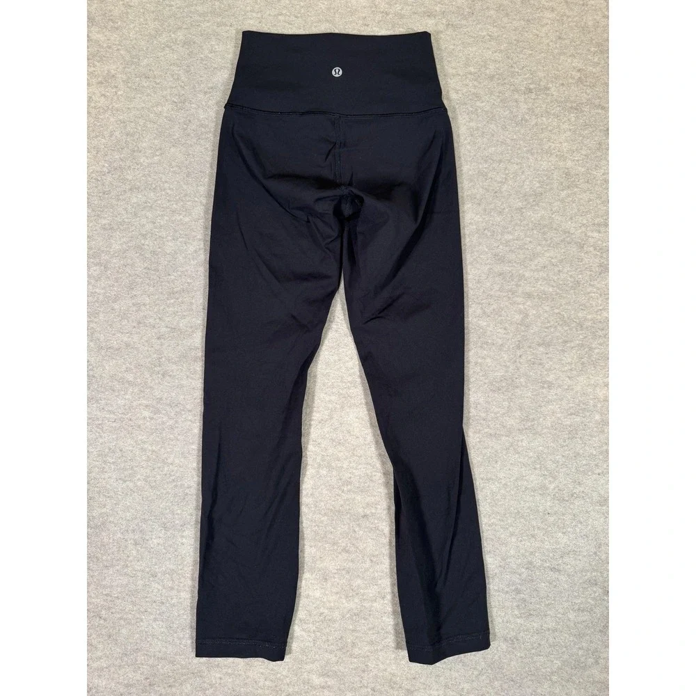 Lululemon Leggings‎ Womens 2 Black High Rise Cropped Yoga Athletic Gym Tight